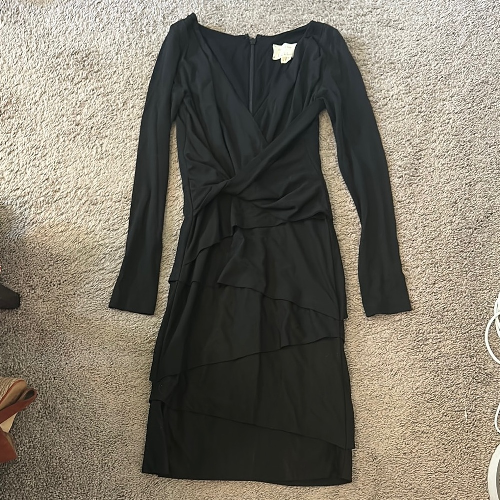 S Nicole miller artelier Black Long Sleeve Dress